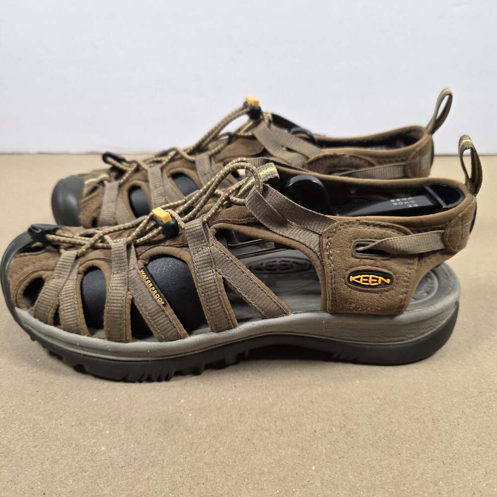 KEEN Women's Whisper Hiking Sandals Brown 9.5 Travel Trails Outdoor Fisherman